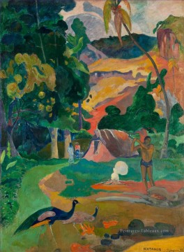 Paul Gauguin œuvres - Matamoe Paysage avec des paons postimpressionnisme Primitivisme Paul Gauguin